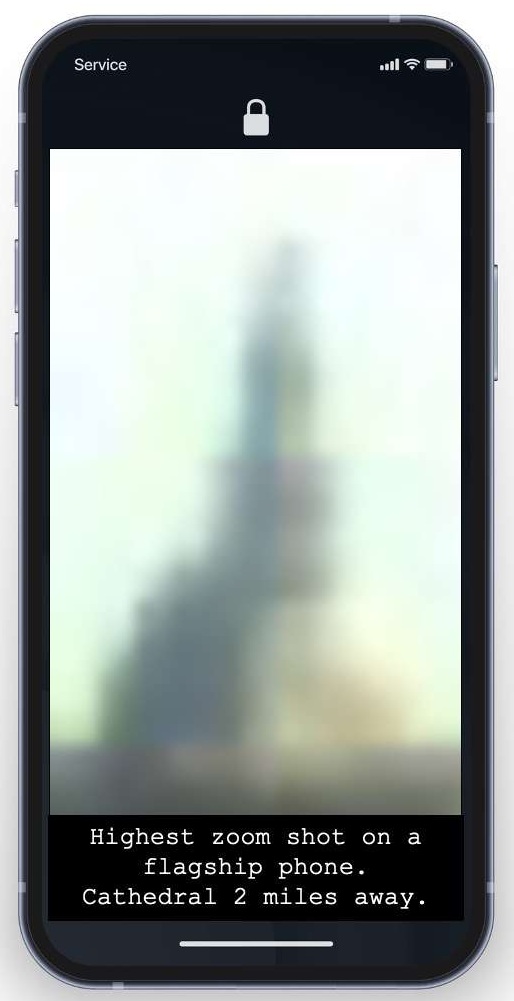 Flagship phone — same scene, two miles away